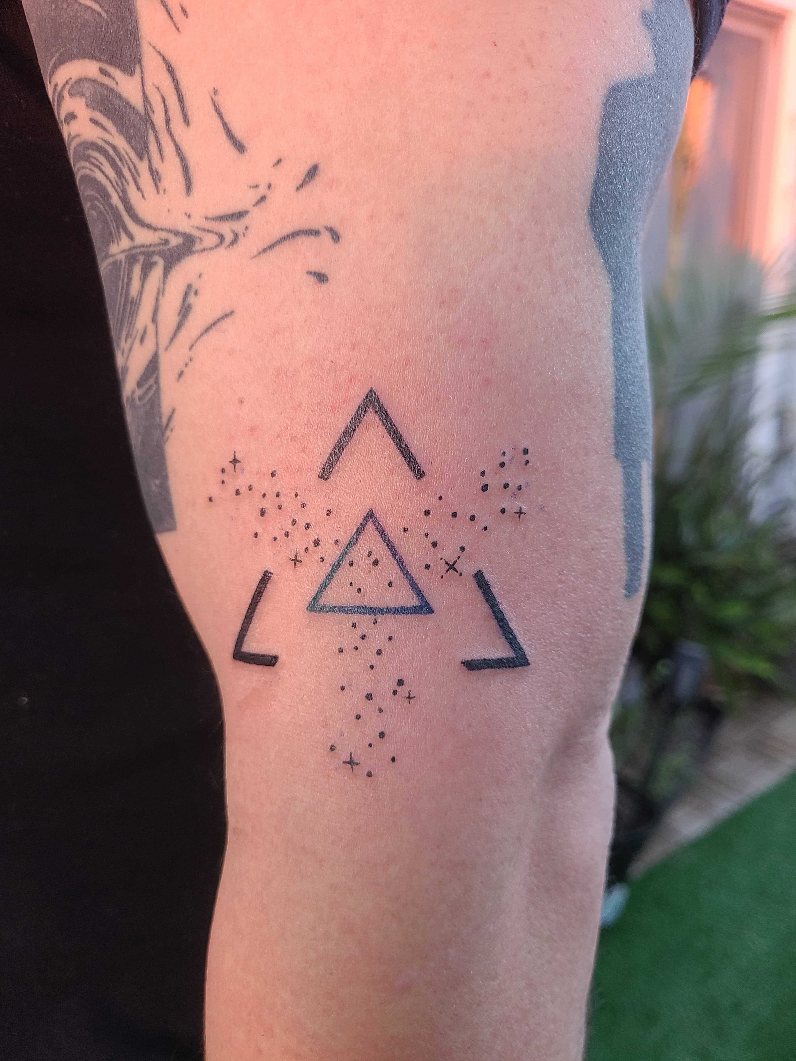 neo-traditional fine line tattoo by Tommy Lovold at Lucky Dogs Tattoo Santa Teresa, Costa Rica (photo 6)